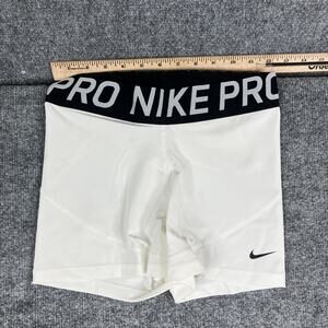 Nike Pro Compression Shorts Kids Size M White Black Waistband Dri-Fit Training